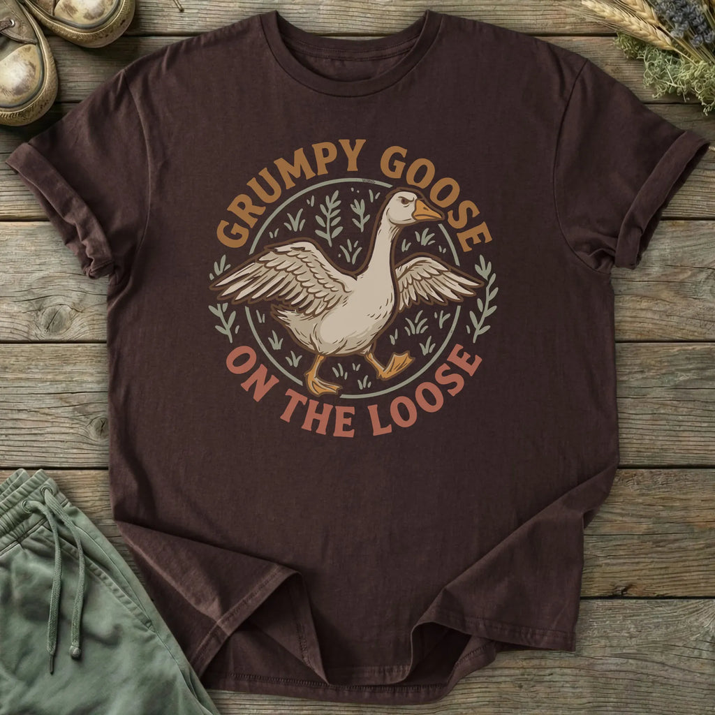 Printify T-Shirt Grumpy Goose On The Loose T-Shirt