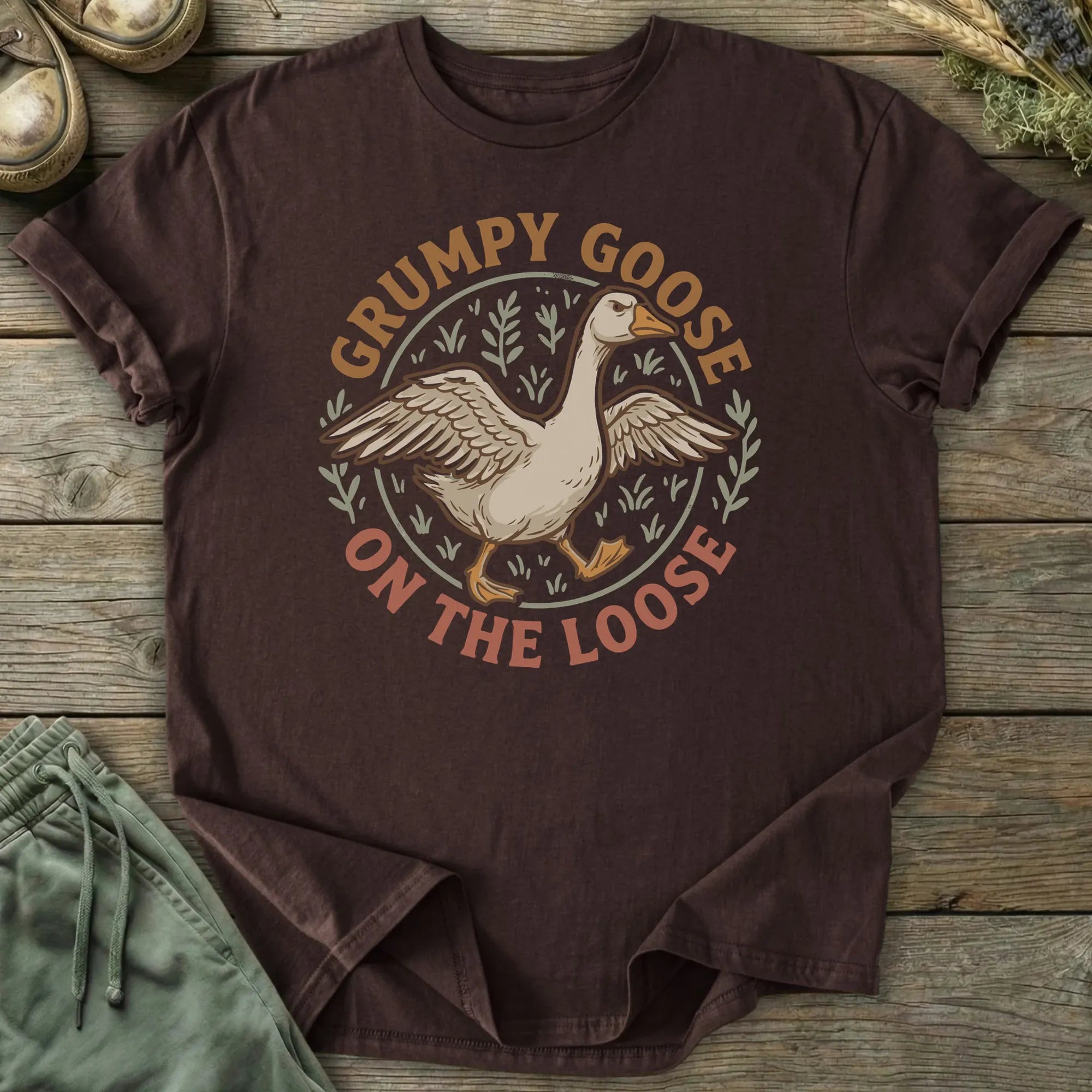 Printify T-Shirt Grumpy Goose On The Loose T-Shirt