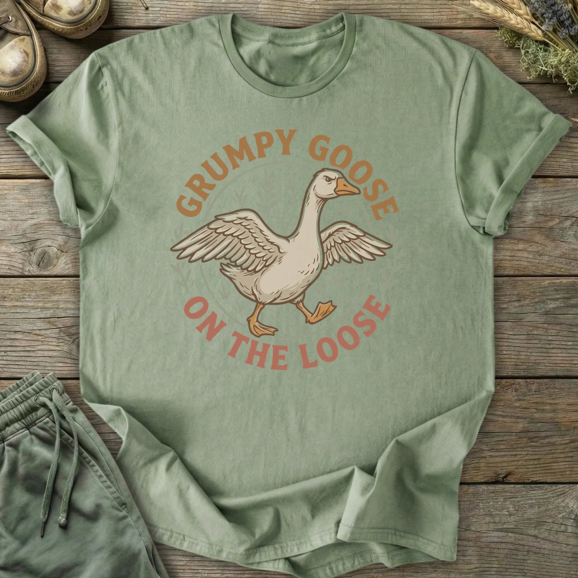 Printify T-Shirt Grumpy Goose On The Loose T-Shirt