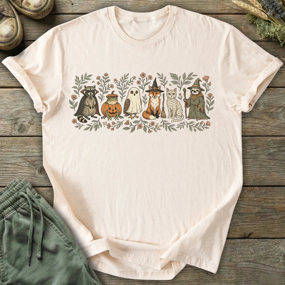 Printify T-Shirt Halloween Animal Friends T-Shirt