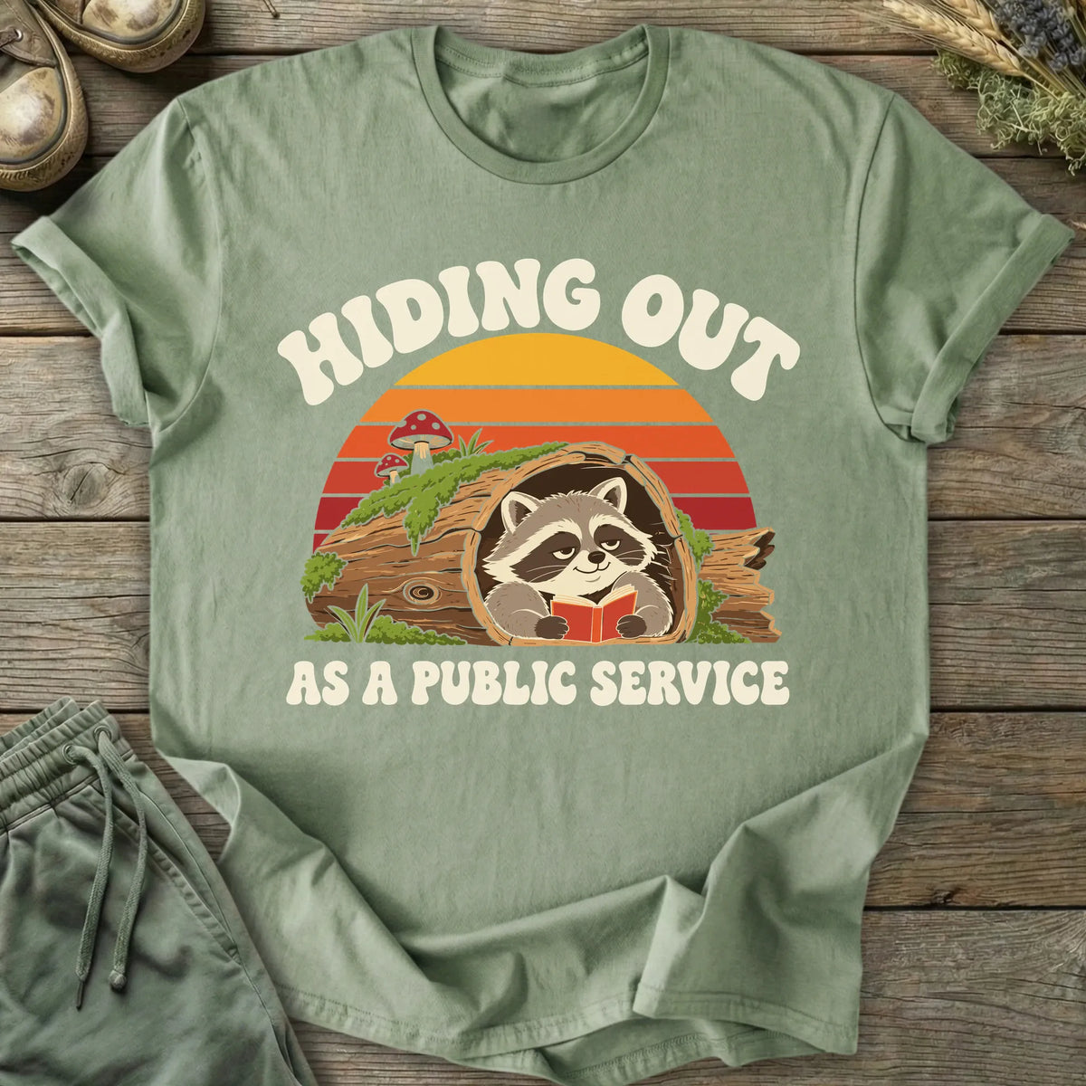 Printify T-Shirt Hiding Out T-Shirt