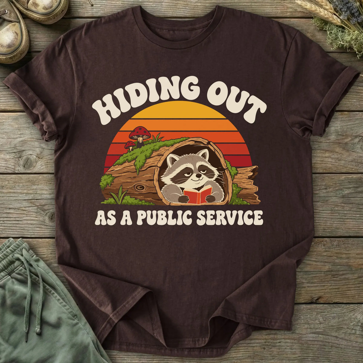 Printify T-Shirt Hiding Out T-Shirt