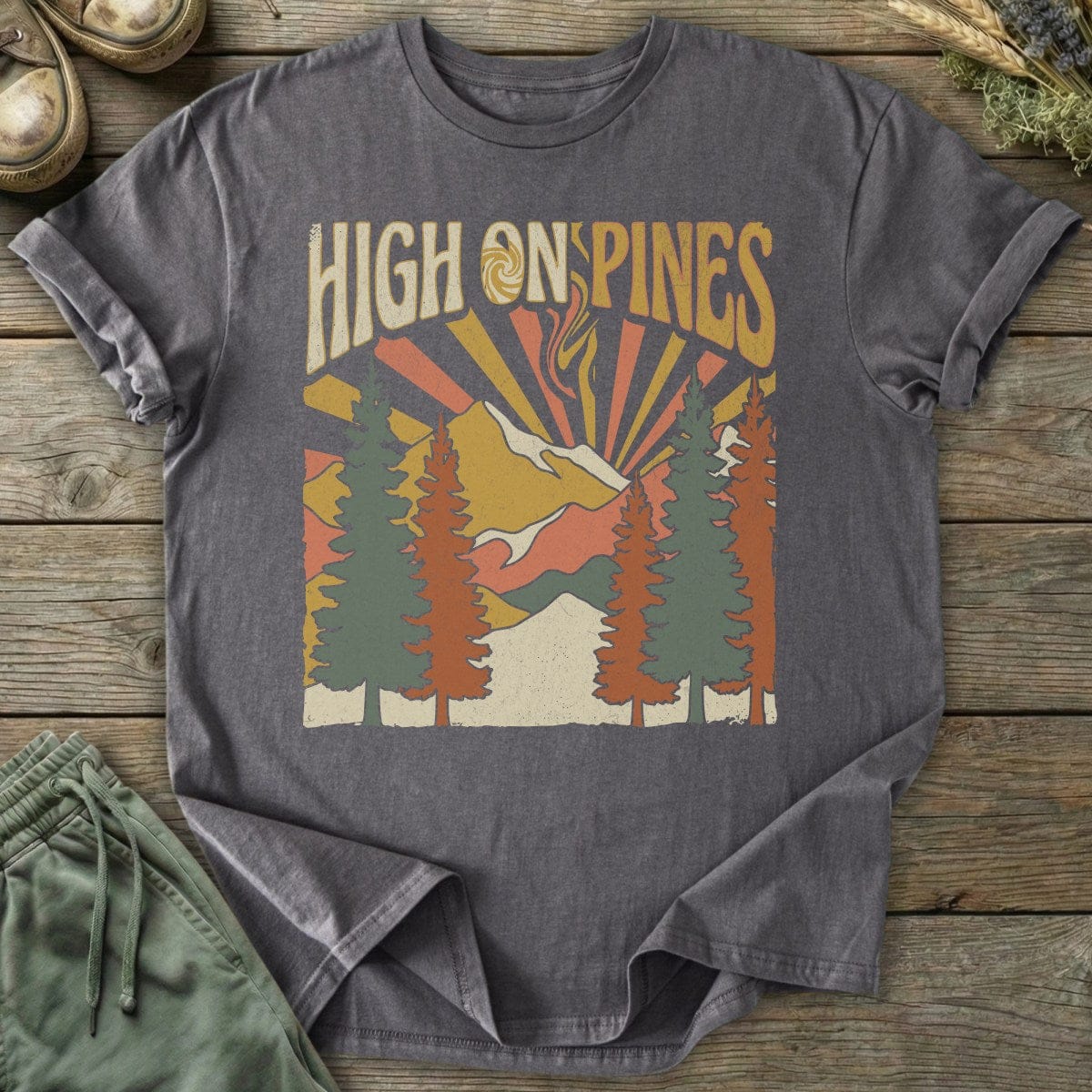 Printify T-Shirt High On Pines T-Shirt