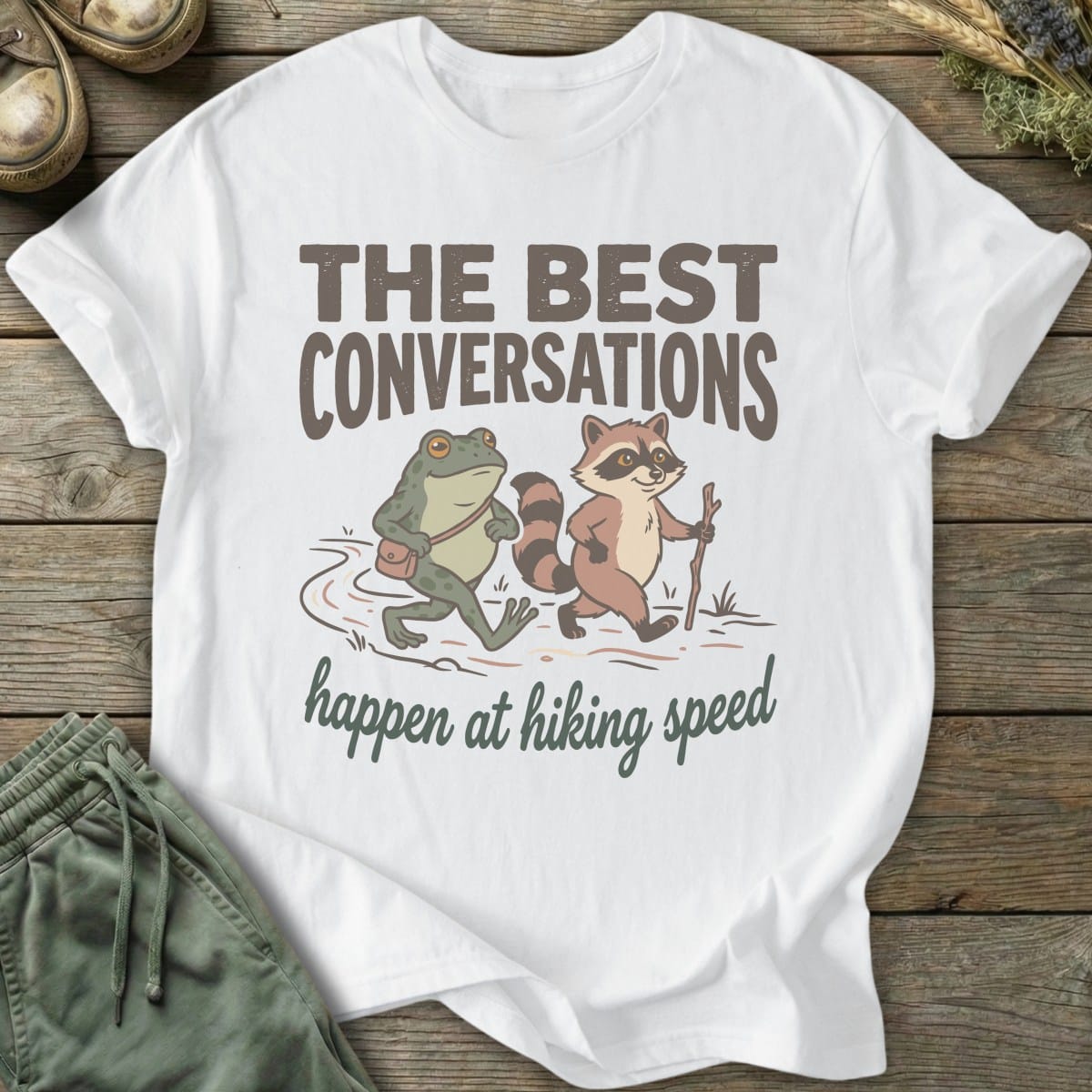 Printify T-Shirt Hiking Conversations T-Shirt