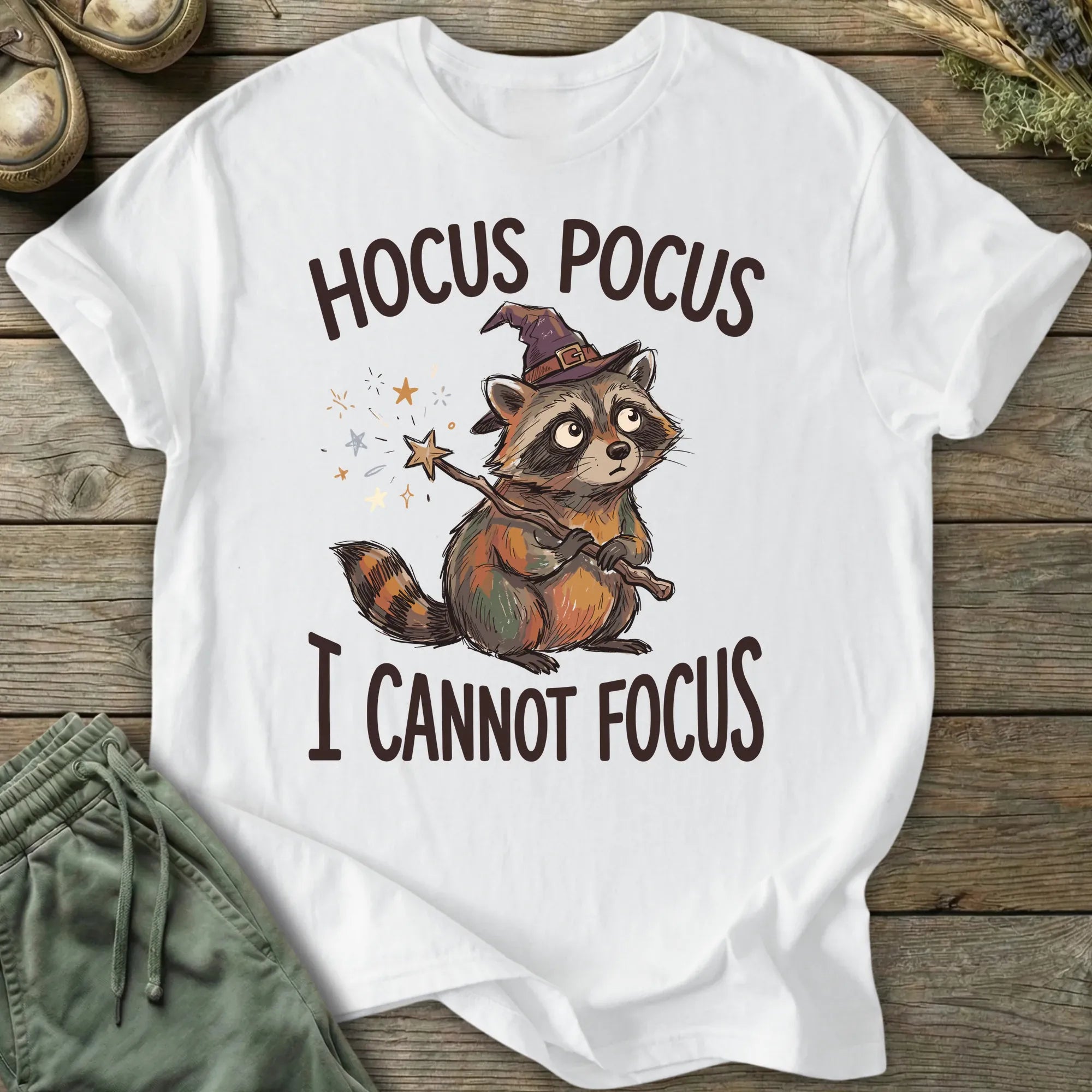 Printify T-Shirt Hocus Pocus Cannot Focus T-Shirt
