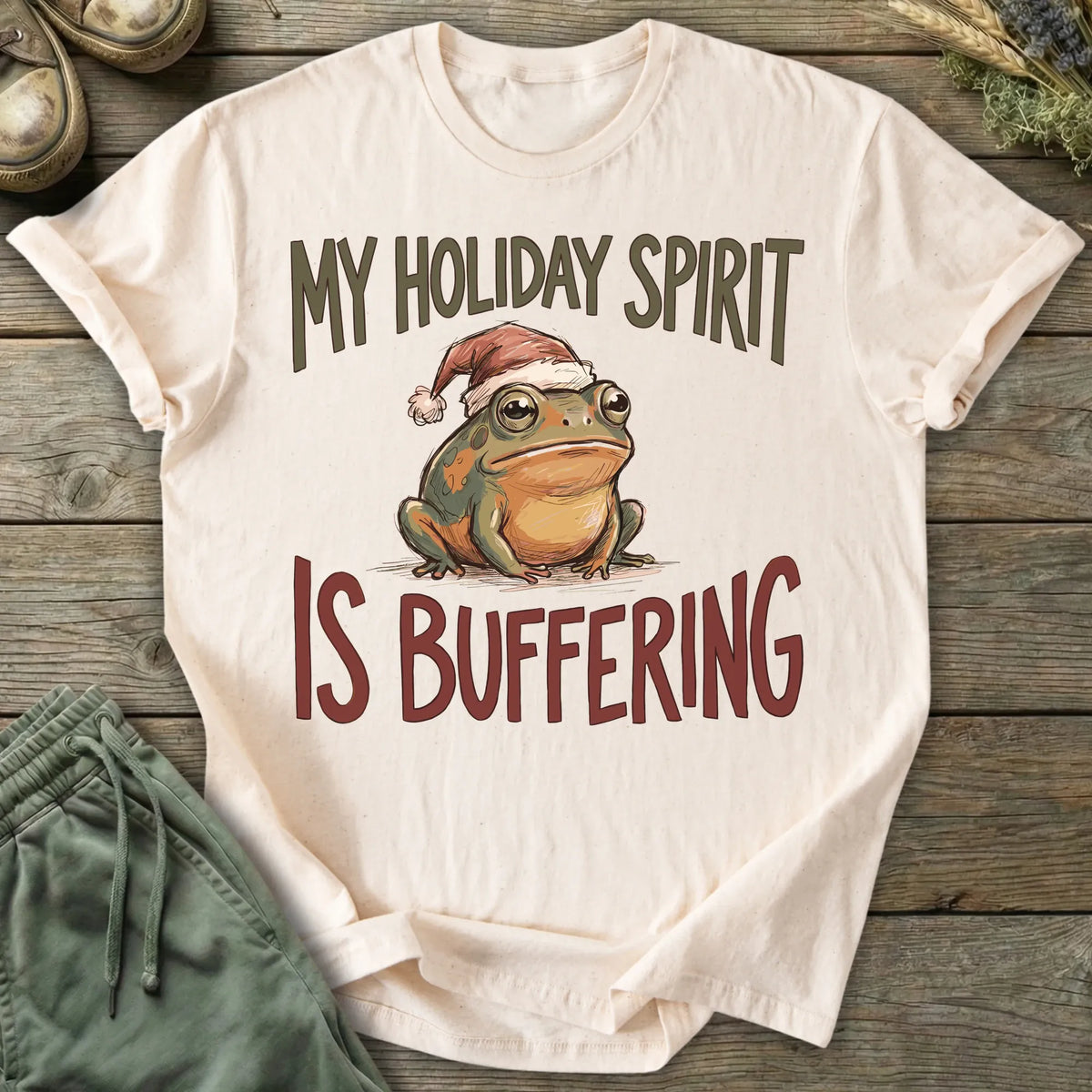 Printify T-Shirt Holiday Spirit Buffering T-Shirt