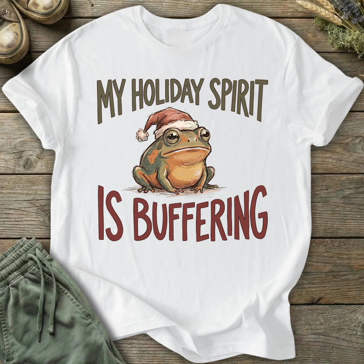 Printify T-Shirt Holiday Spirit Buffering T-Shirt