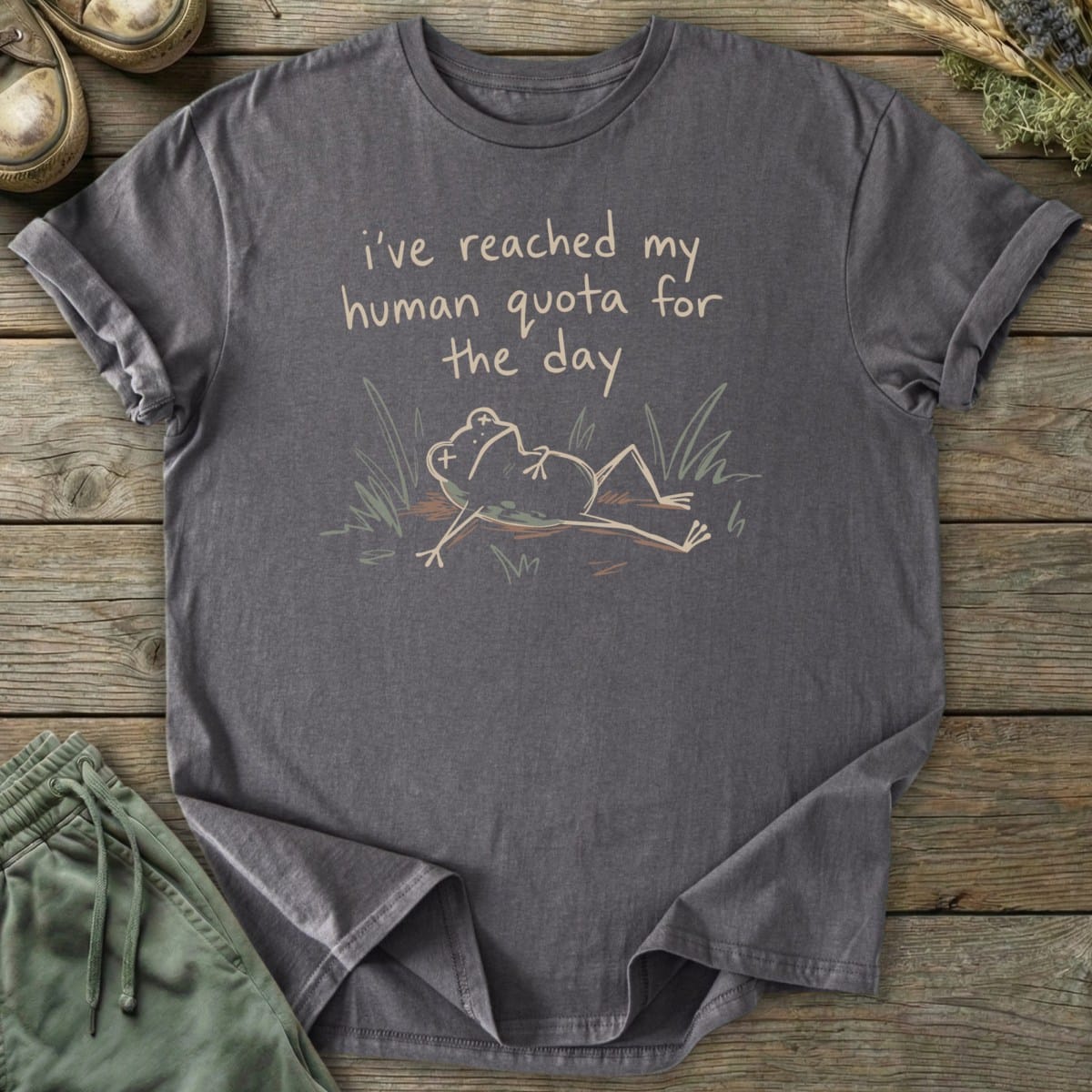 Printify T-Shirt Human Quota Frog T-Shirt