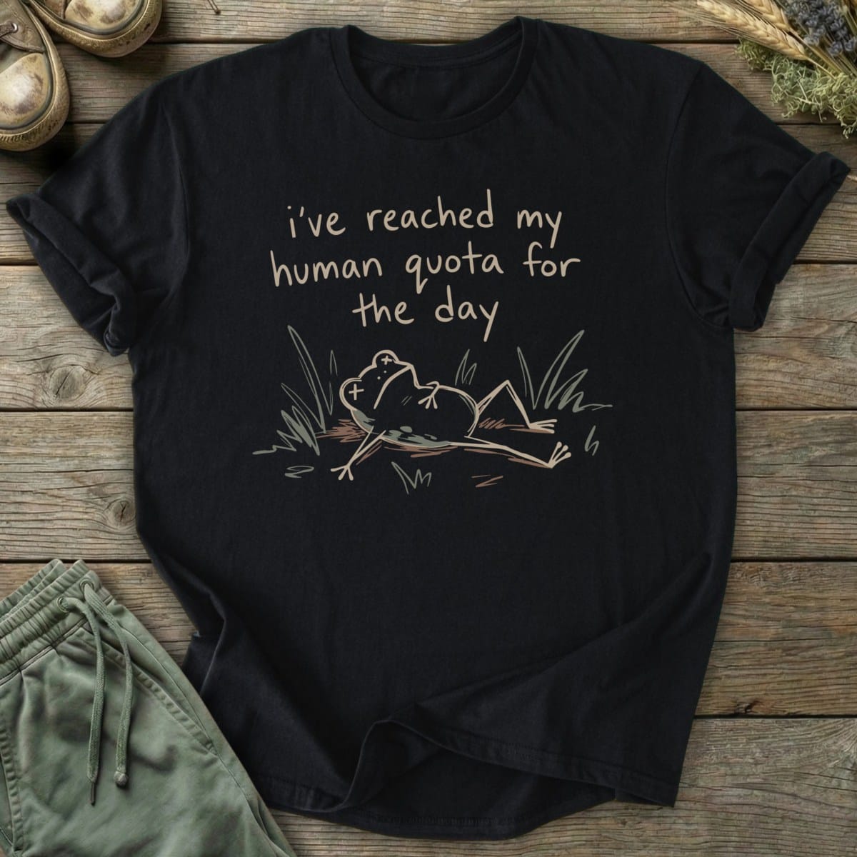 Printify T-Shirt Human Quota Frog T-Shirt