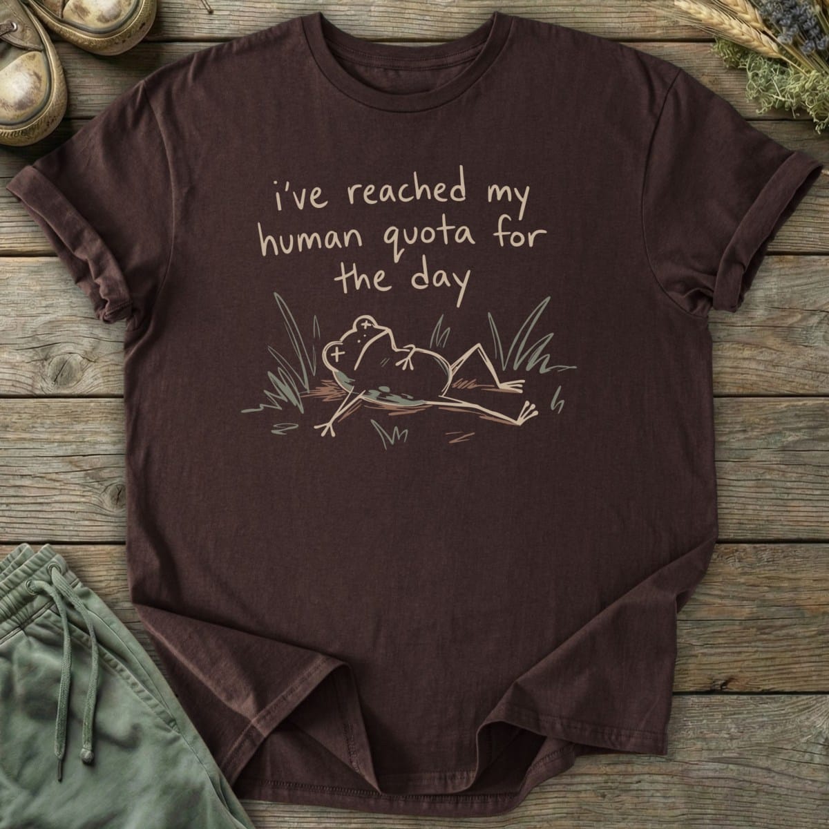 Printify T-Shirt Human Quota Frog T-Shirt
