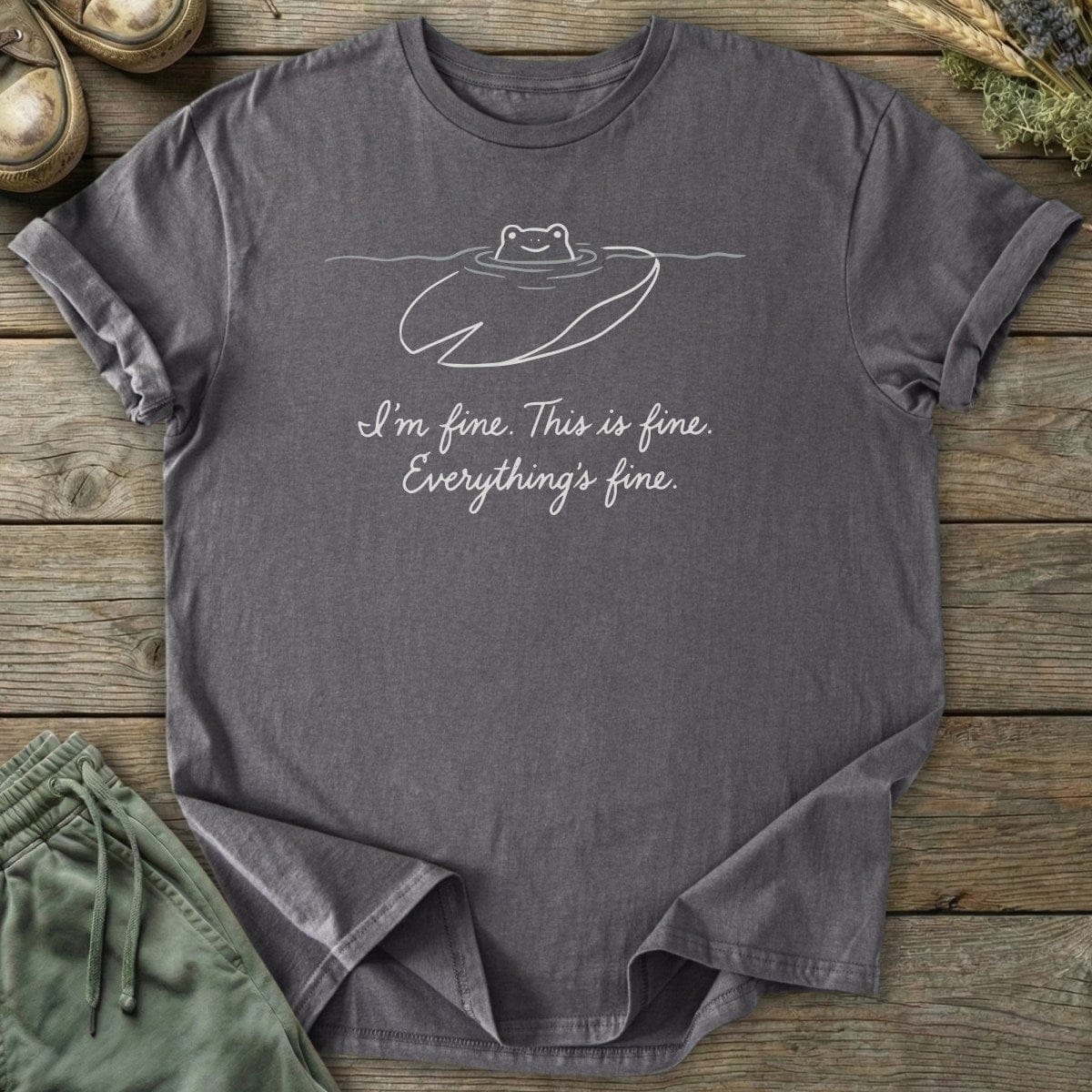 Printify T-Shirt I'm Fine Everything's Fine T-Shirt