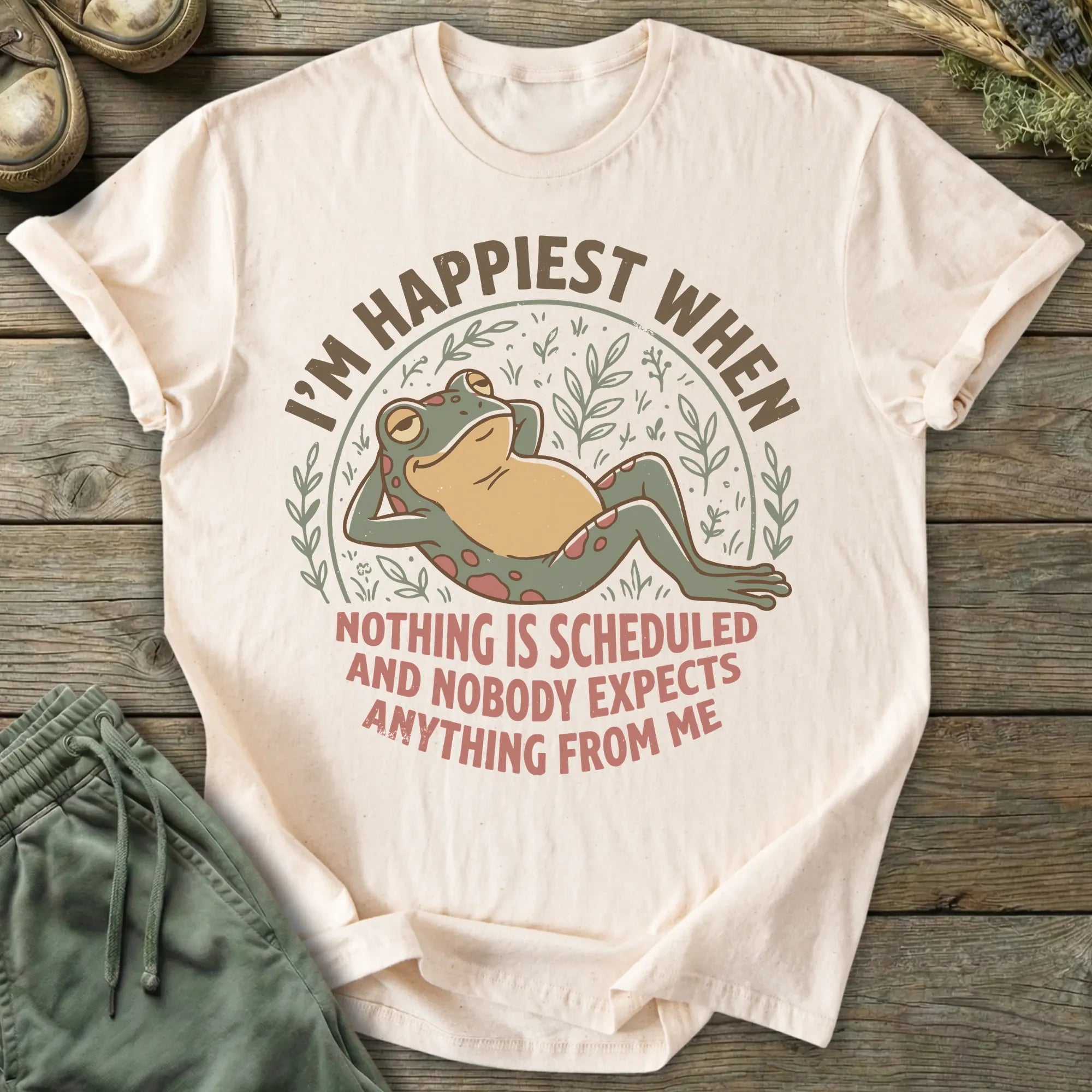 Printify T-Shirt I'm Happiest When T-Shirt