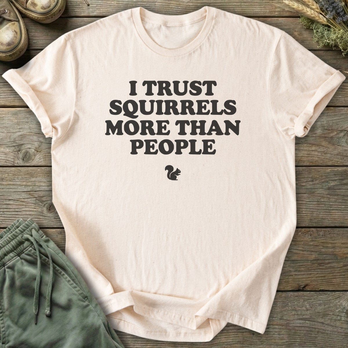 Printify T-Shirt I Trust Squirrels T-Shirt