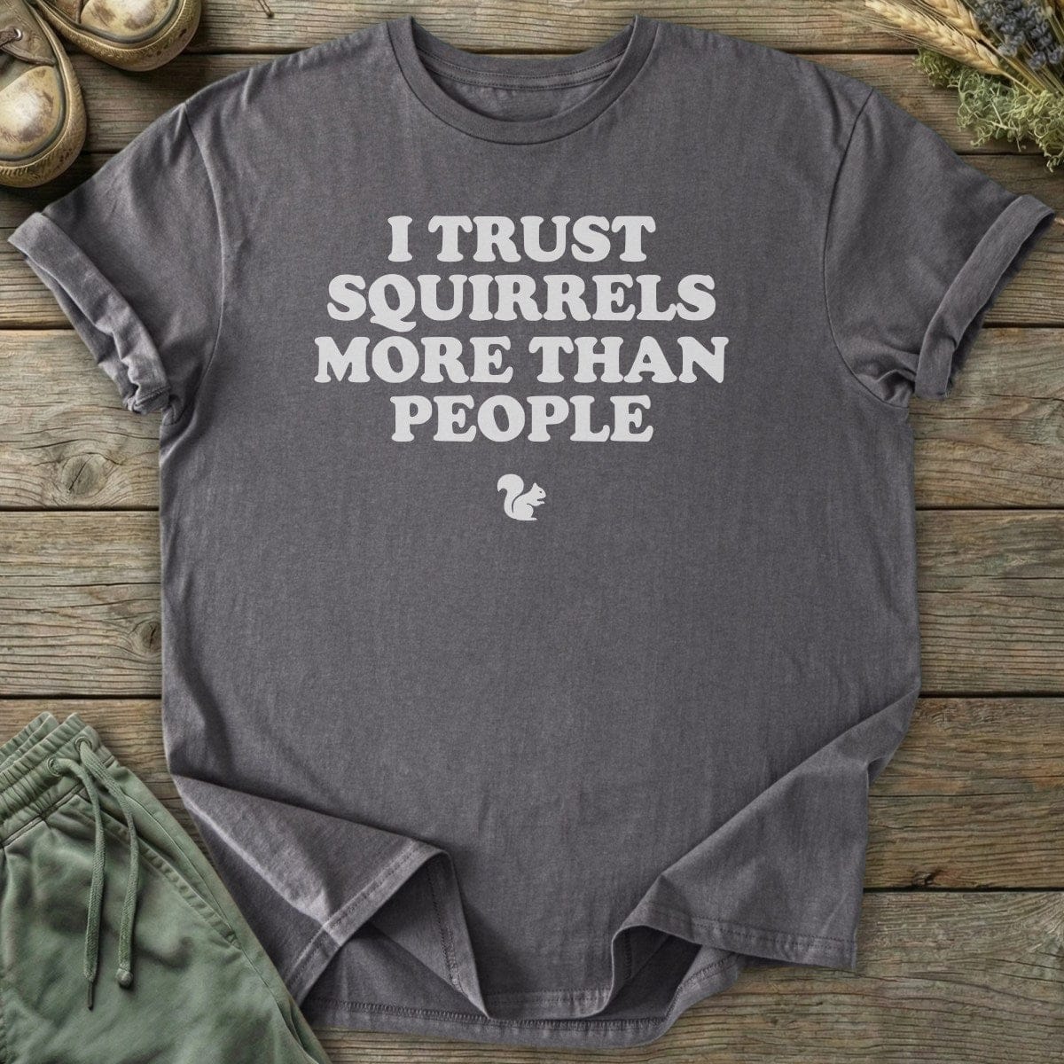 Printify T-Shirt I Trust Squirrels T-Shirt