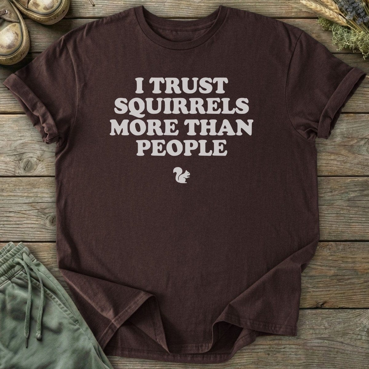 Printify T-Shirt I Trust Squirrels T-Shirt