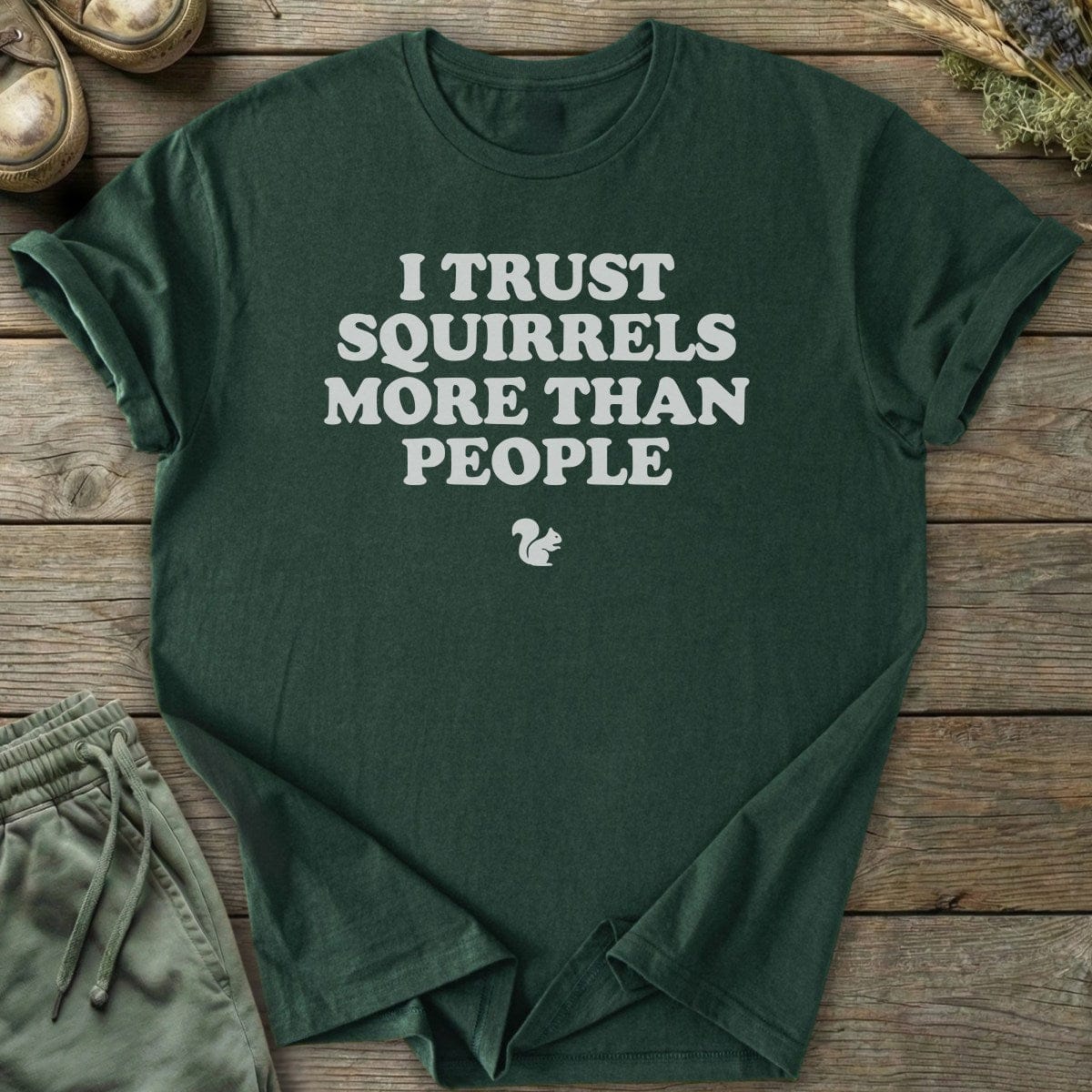 Printify T-Shirt I Trust Squirrels T-Shirt