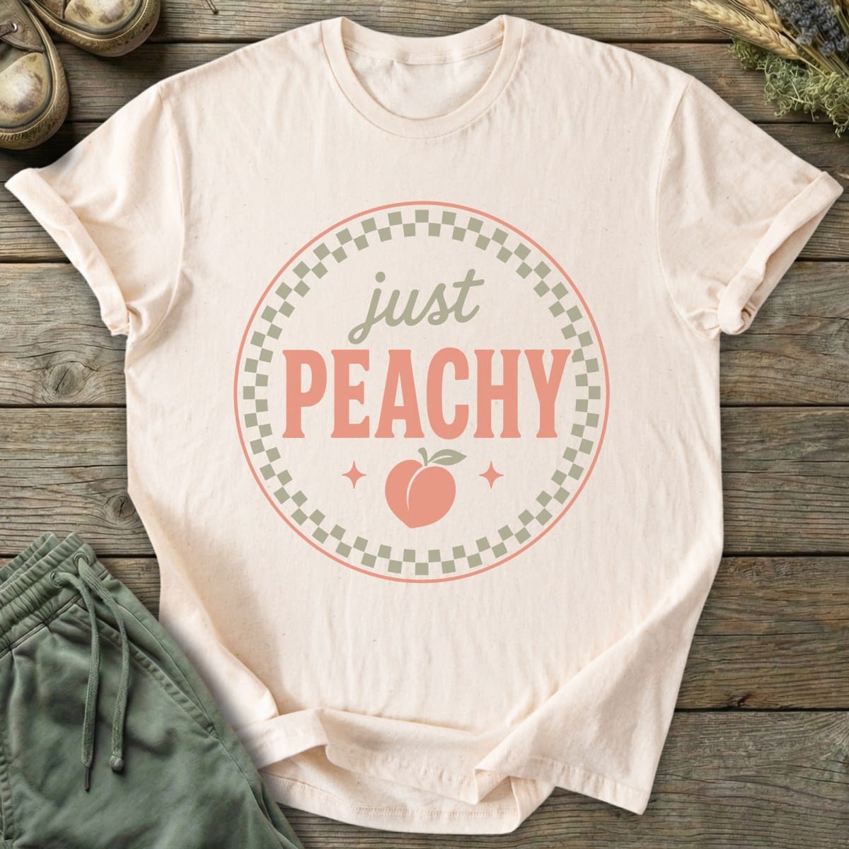 Printify T-Shirt Just Peachy T-Shirt