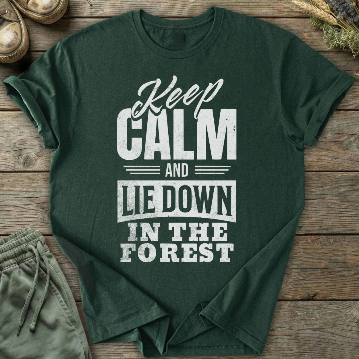 Printify T-Shirt Keep Calm And Lie Down T-Shirt