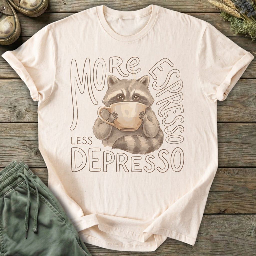Printify T-Shirt Less Depresso T-Shirt
