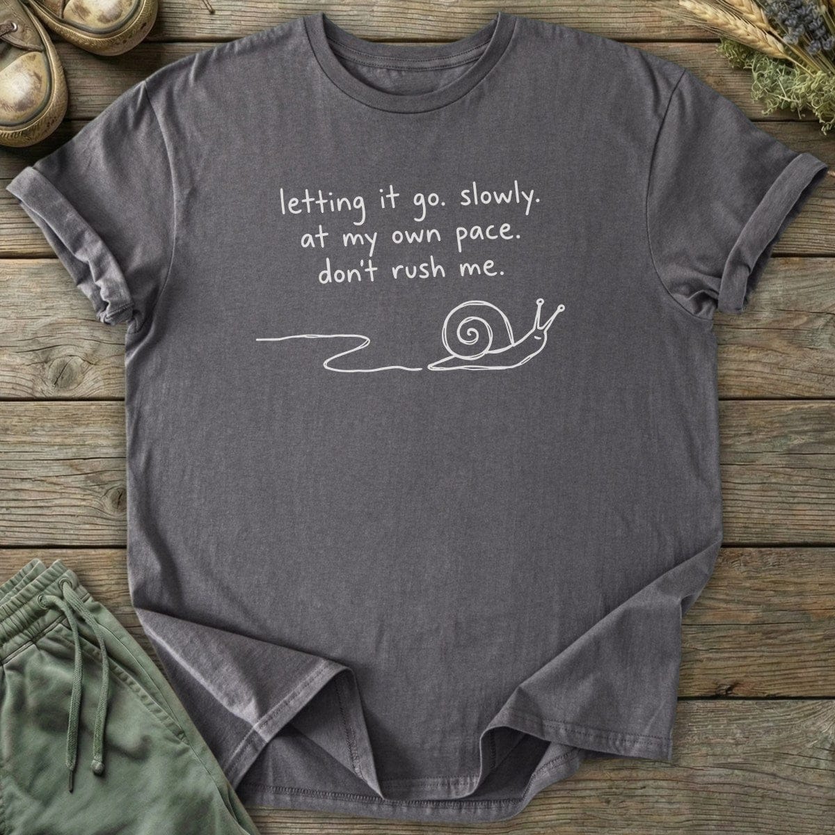 Printify T-Shirt Letting It Go Snail T-Shirt