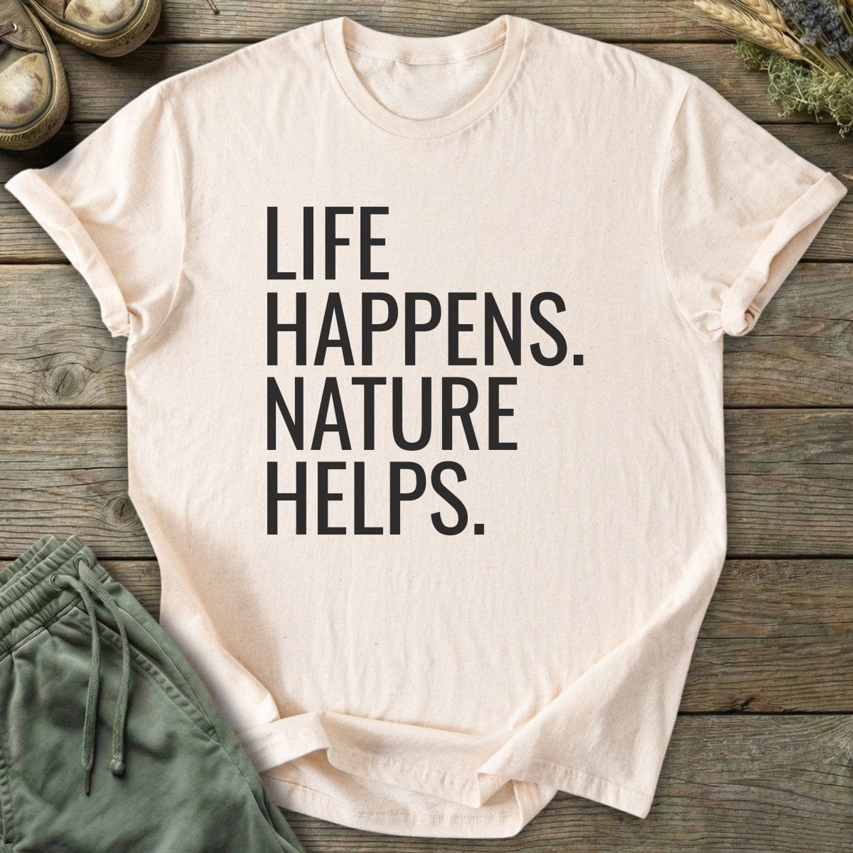 Printify T-Shirt Life Happens T-Shirt