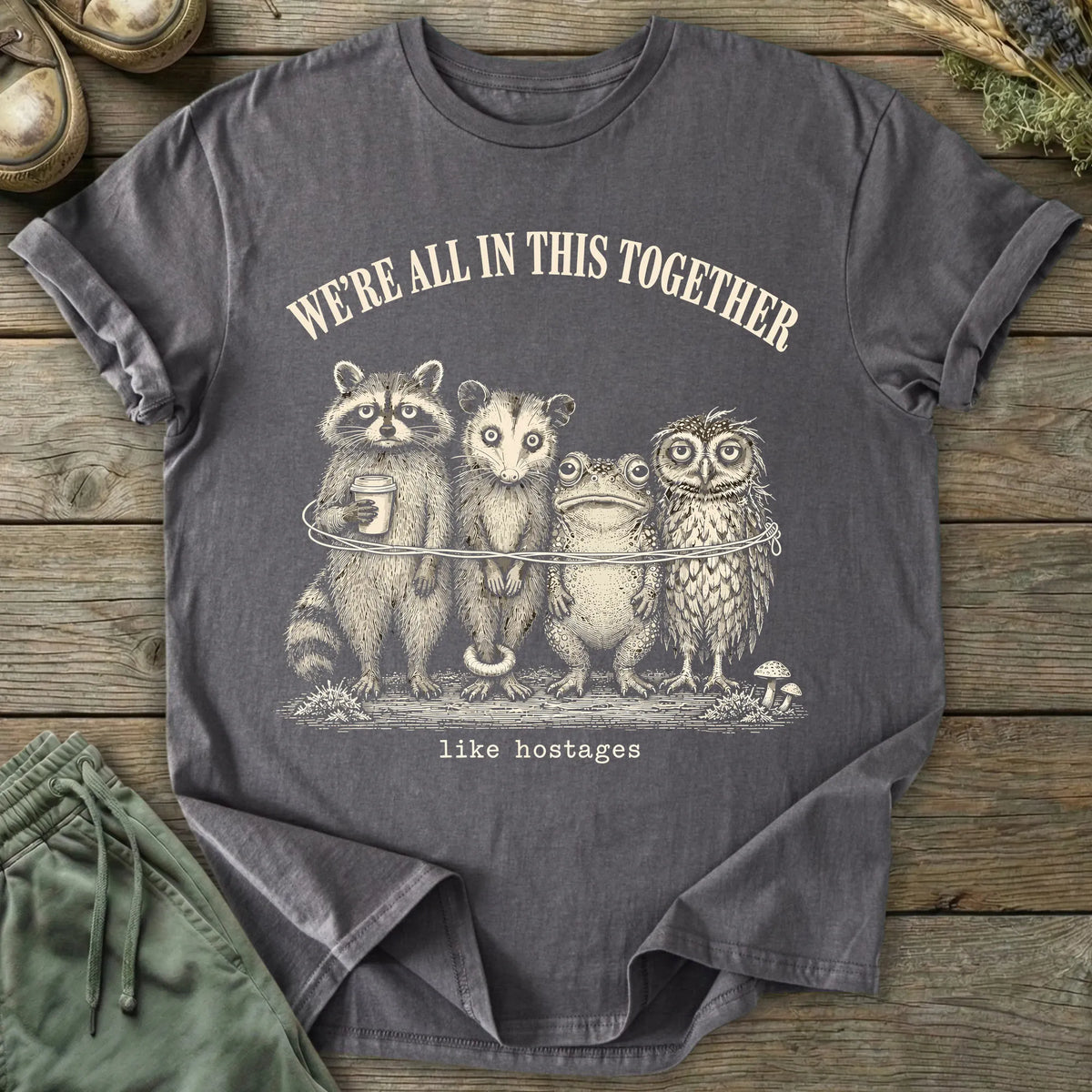 Printify T-Shirt Like Hostage Animals T-Shirt