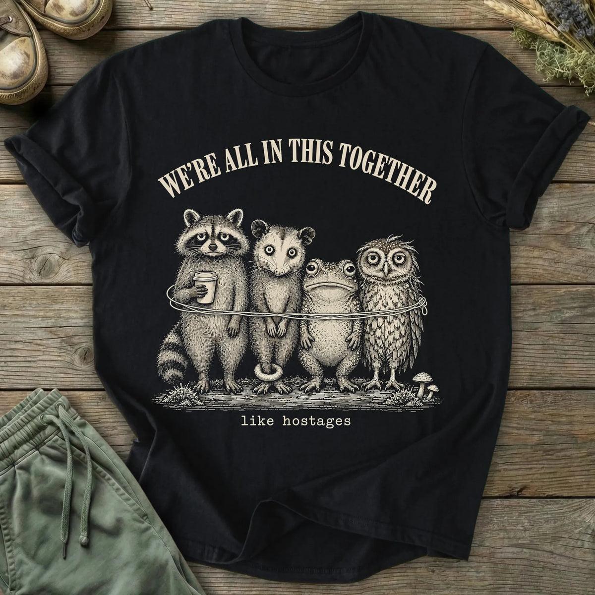 Printify T-Shirt Like Hostage Animals T-Shirt