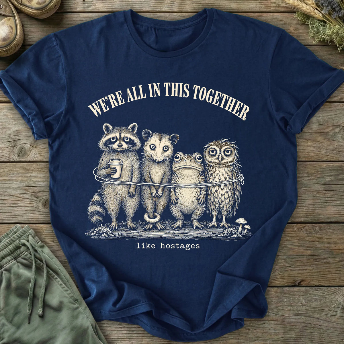 Printify T-Shirt Like Hostage Animals T-Shirt