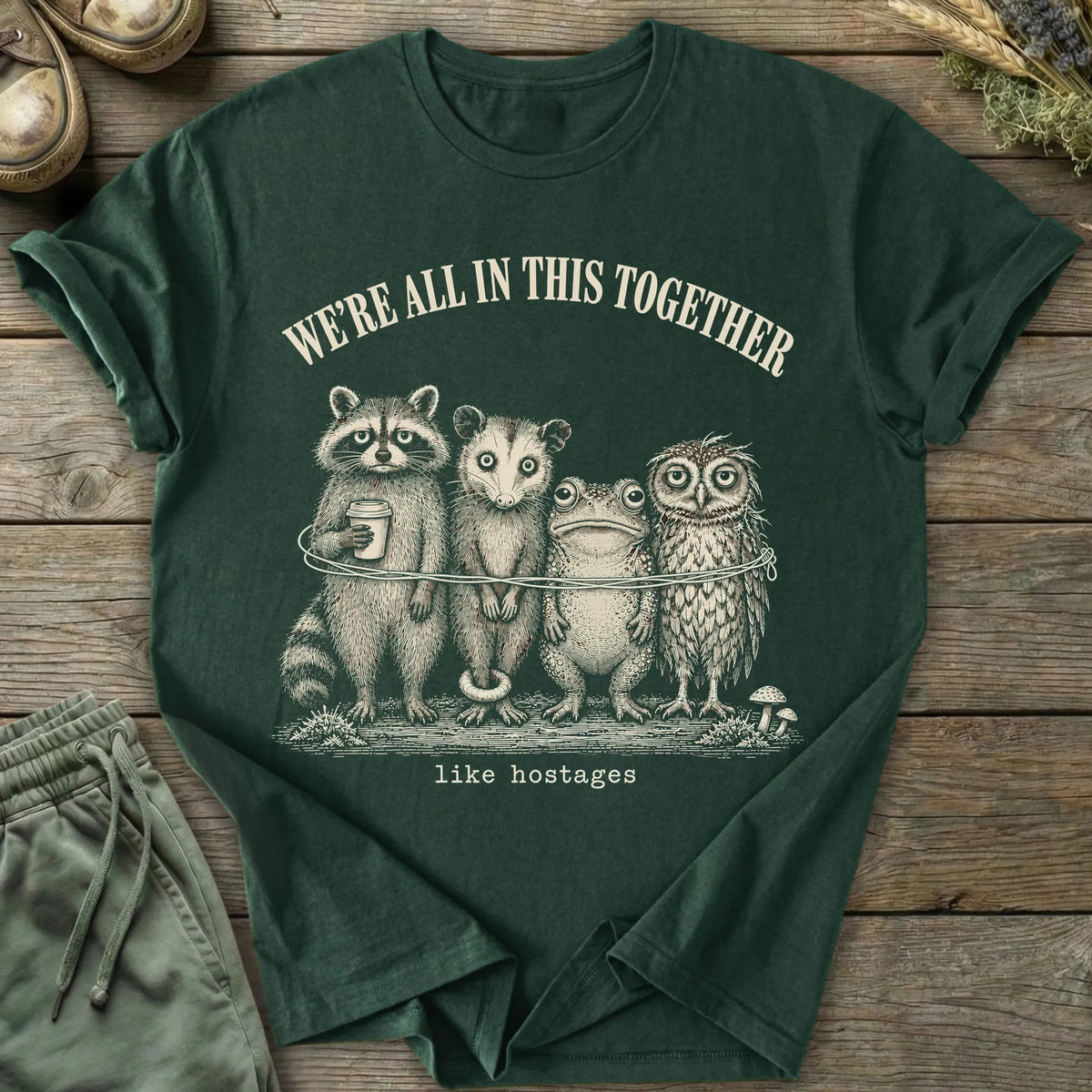 Printify T-Shirt Like Hostage Animals T-Shirt
