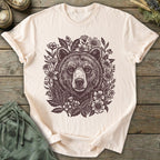 Printify T-Shirt Linocut Bear T-Shirt