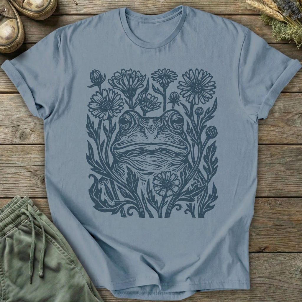 Printify T-Shirt Linocut Frog T-Shirt