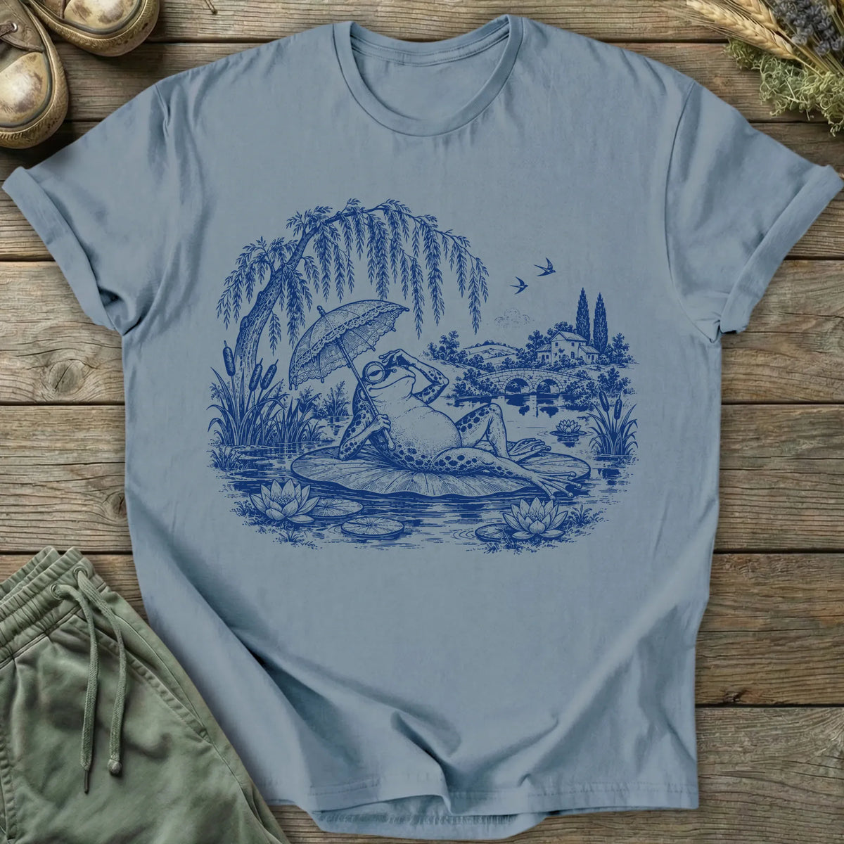 Printify T-Shirt Lounging Pond Frog T-Shirt