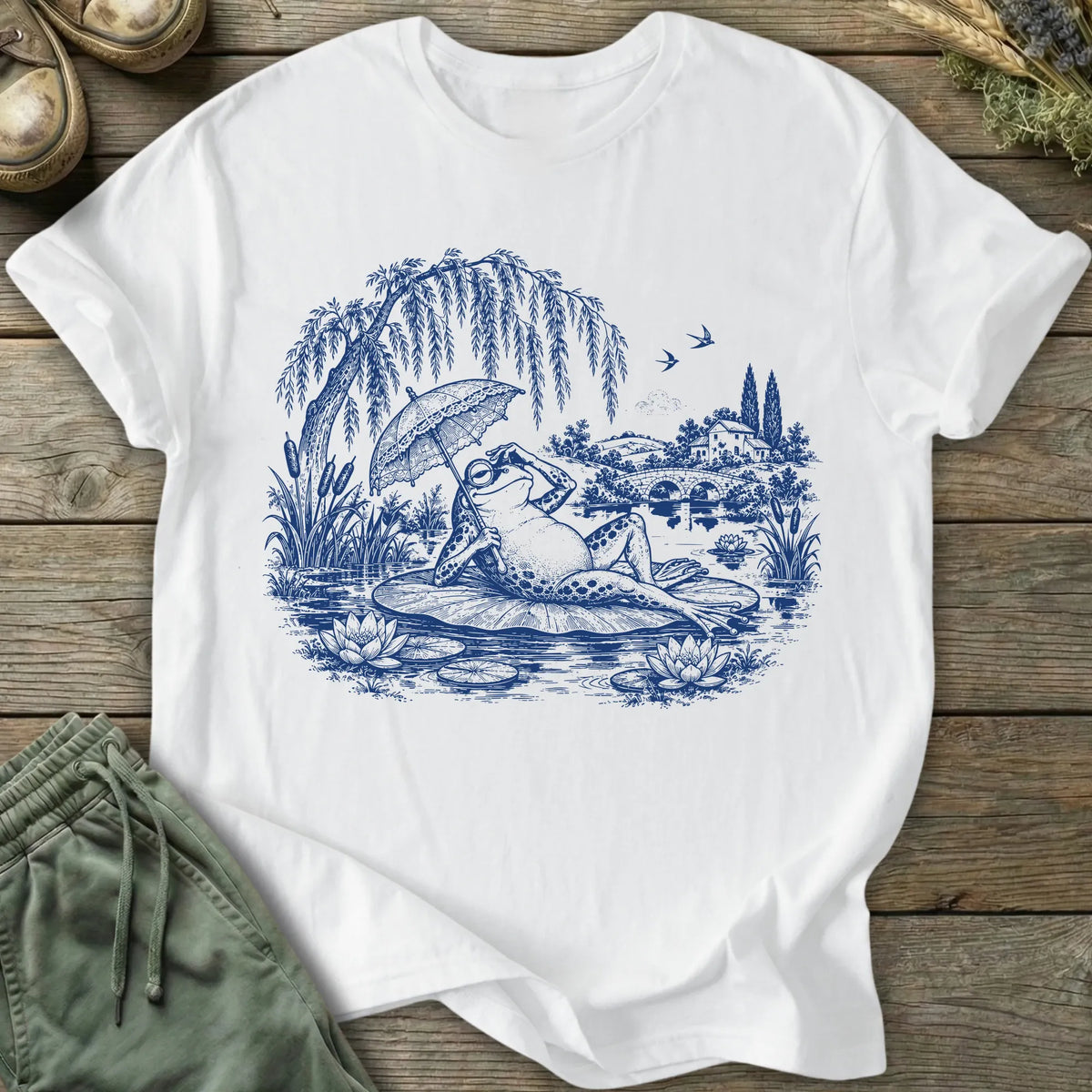 Printify T-Shirt Lounging Pond Frog T-Shirt