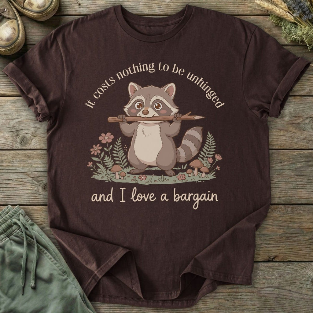 Printify T-Shirt Love A Bargain Raccoon T-Shirt