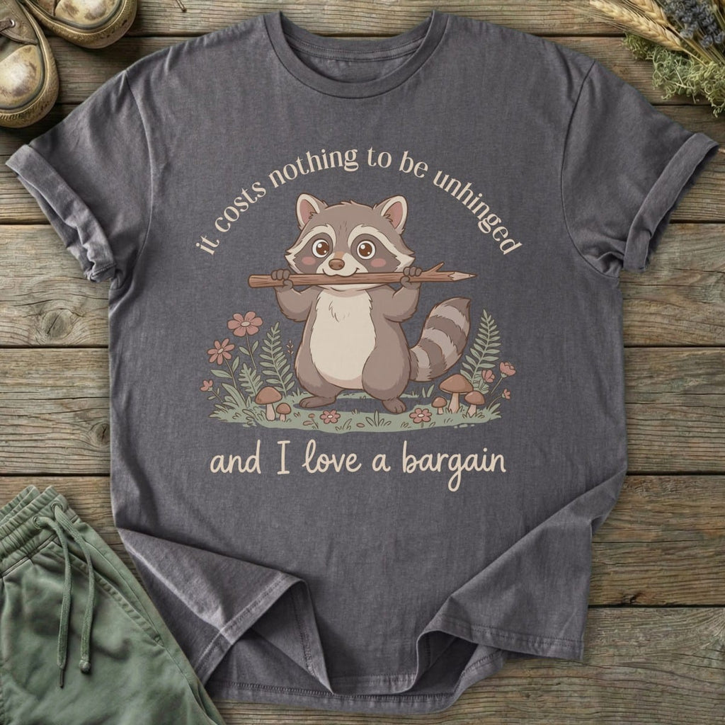 Printify T-Shirt Love A Bargain Raccoon T-Shirt