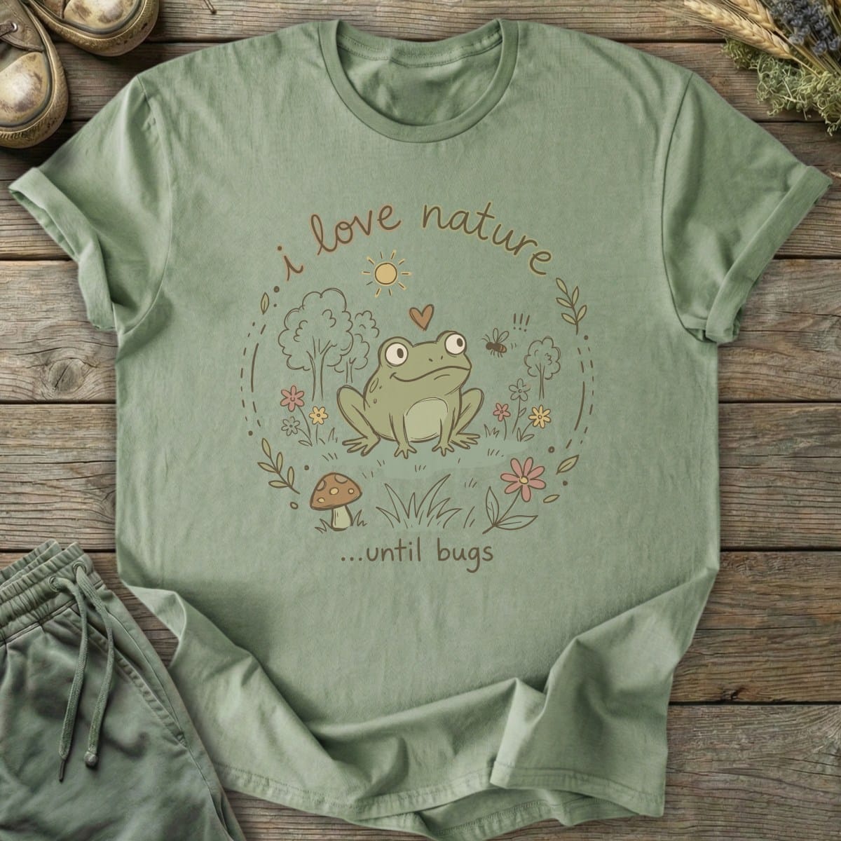 Printify T-Shirt Love Nature Until Bugs T-Shirt