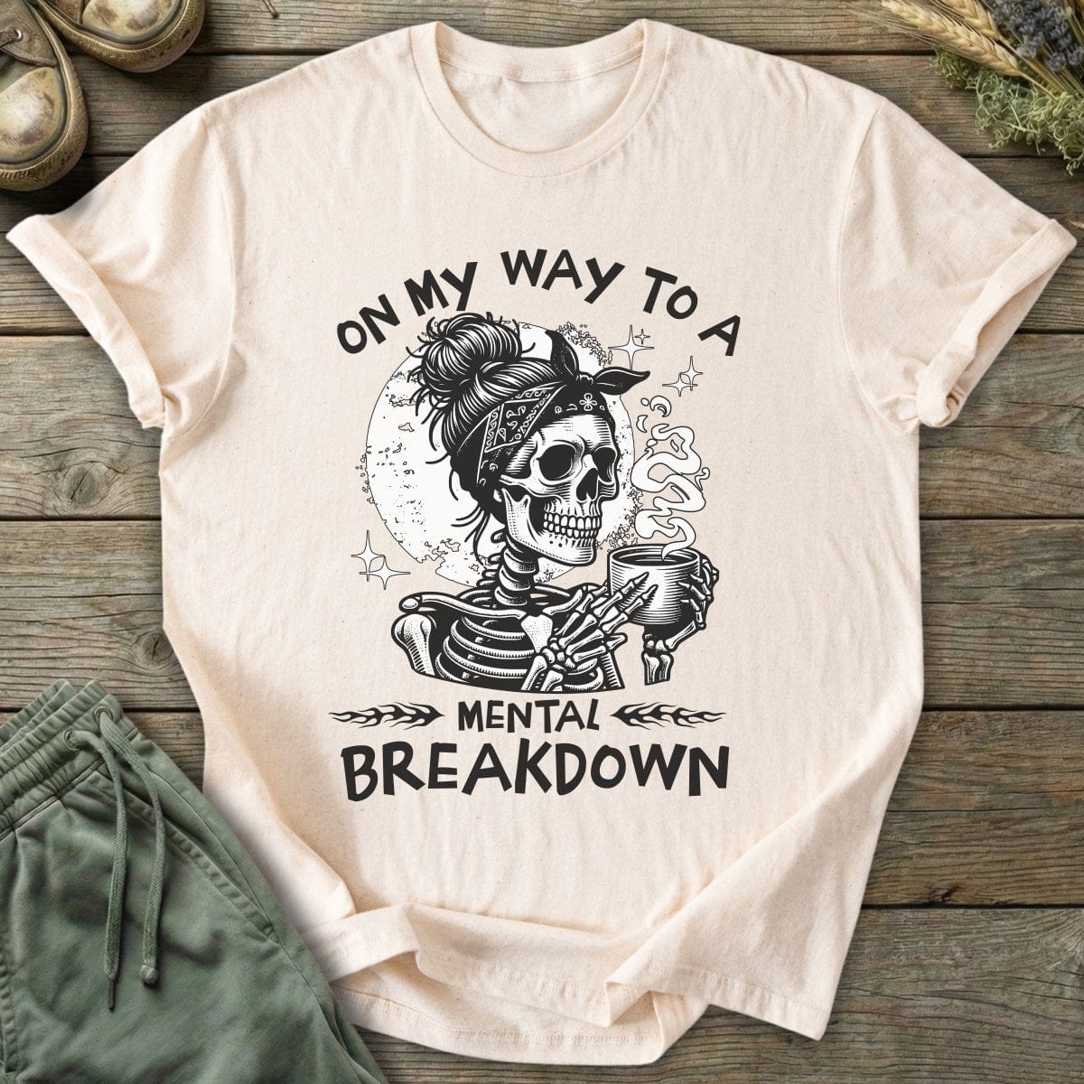 Printify T-Shirt Mental Breakdown Skeleton T-Shirt