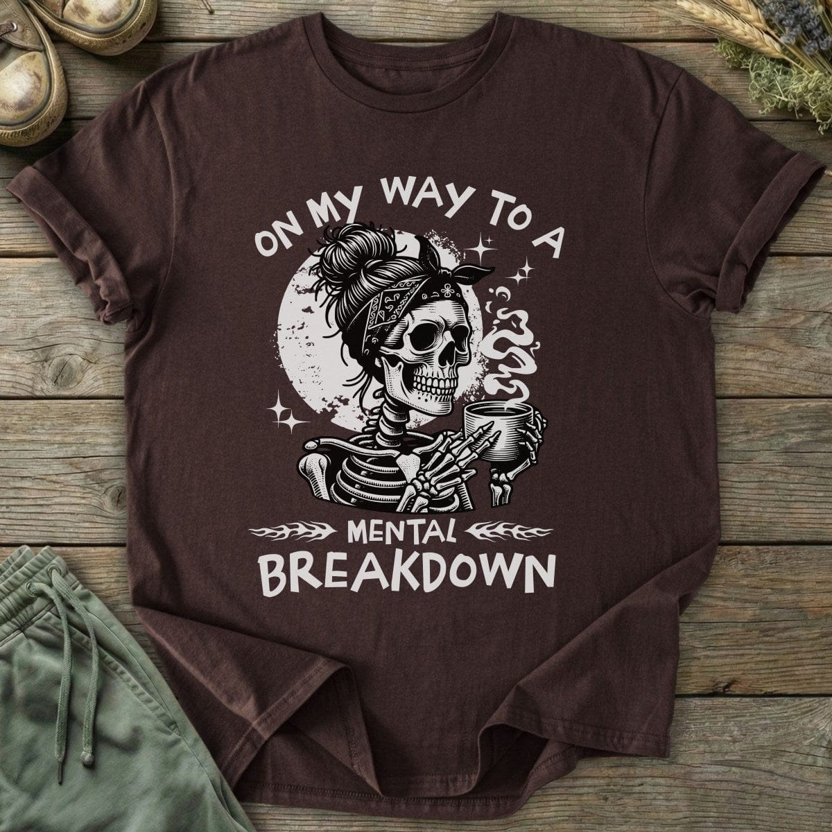 Printify T-Shirt Mental Breakdown Skeleton T-Shirt