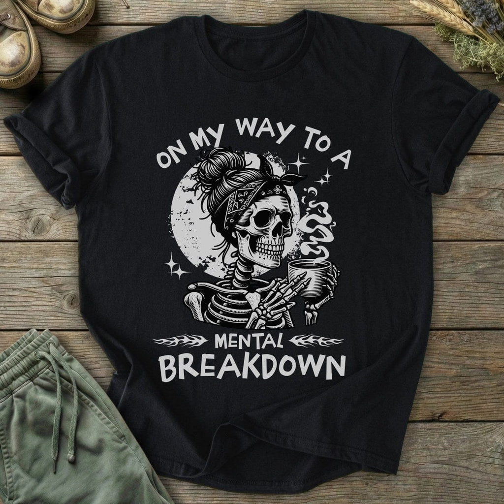 Printify T-Shirt Mental Breakdown Skeleton T-Shirt
