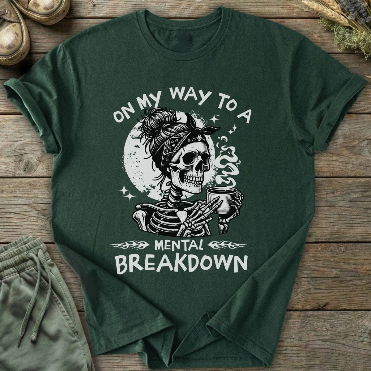Printify T-Shirt Mental Breakdown Skeleton T-Shirt