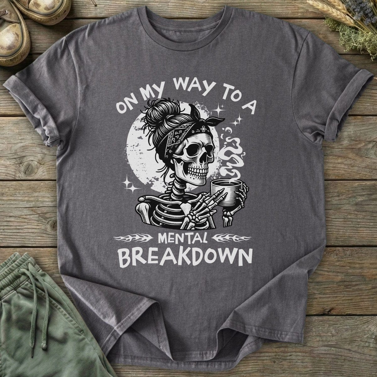 Printify T-Shirt Mental Breakdown Skeleton T-Shirt