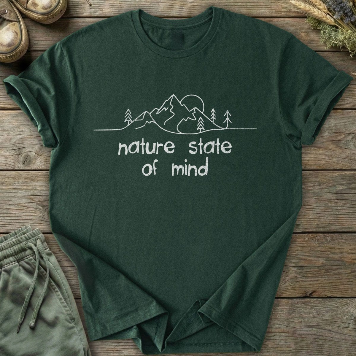 Printify T-Shirt Minimalist Nature State of Mind T-Shirt