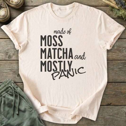 Printify T-Shirt Moss Matcha Panic T-Shirt