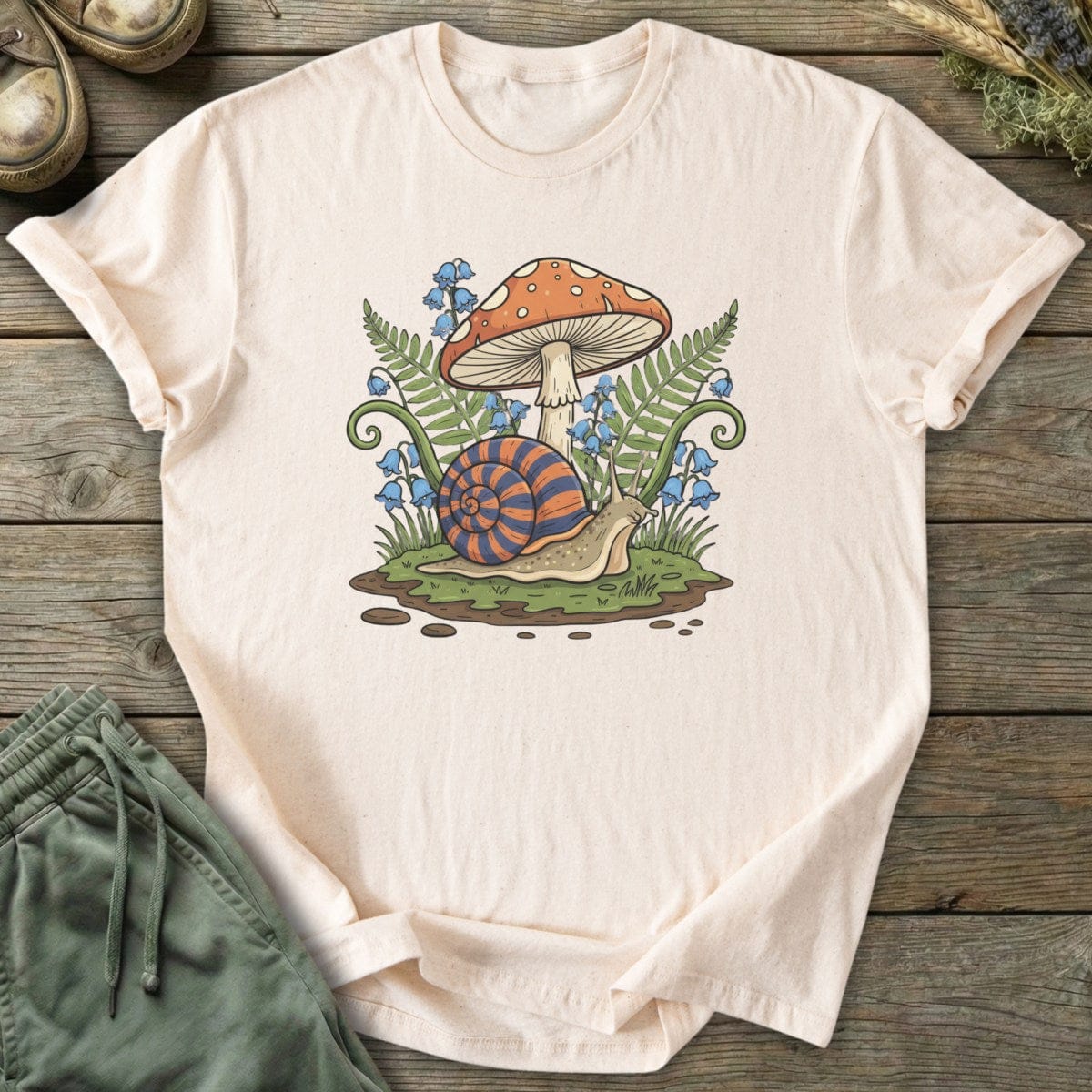 Printify T-Shirt Mushroom Snail T-Shirt