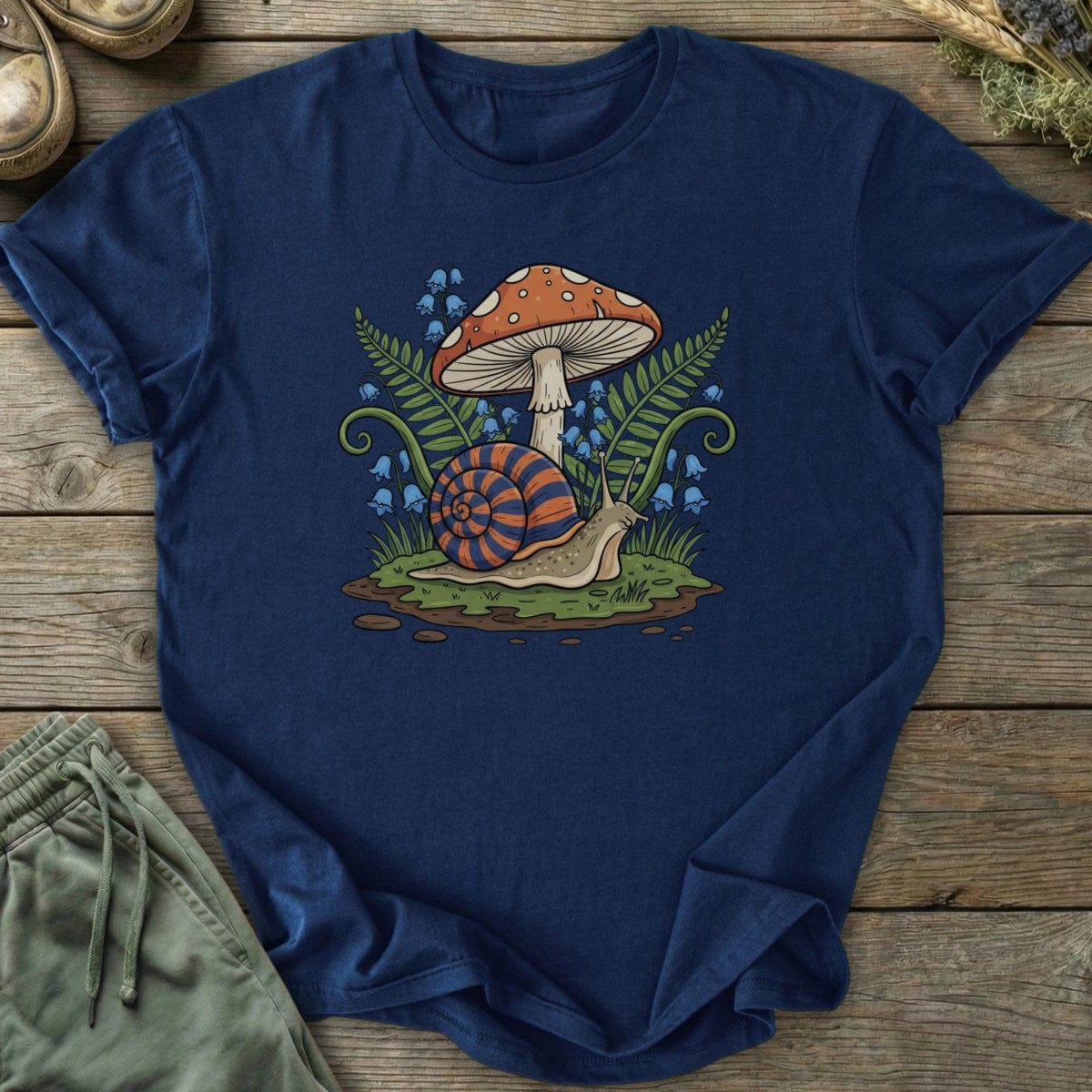 Printify T-Shirt Mushroom Snail T-Shirt