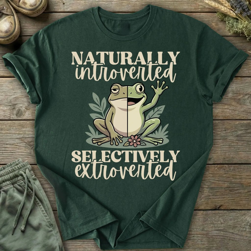 Printify T-Shirt Naturally Introverted Selectively Extroverted T-Shirt