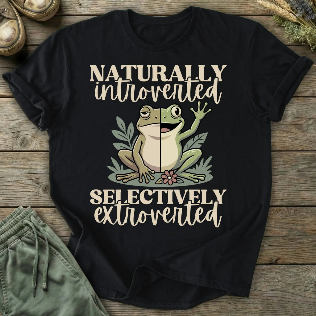Printify T-Shirt Naturally Introverted Selectively Extroverted T-Shirt