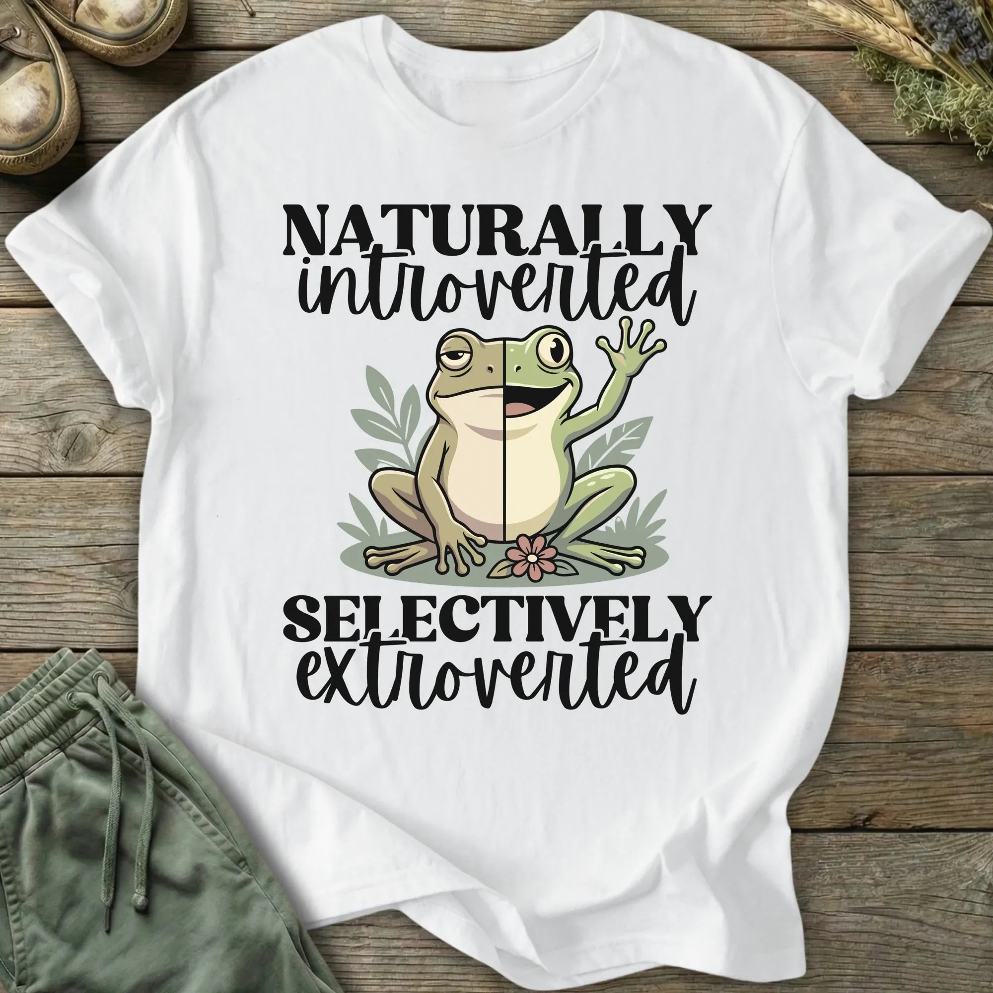Printify T-Shirt Naturally Introverted Selectively Extroverted T-Shirt