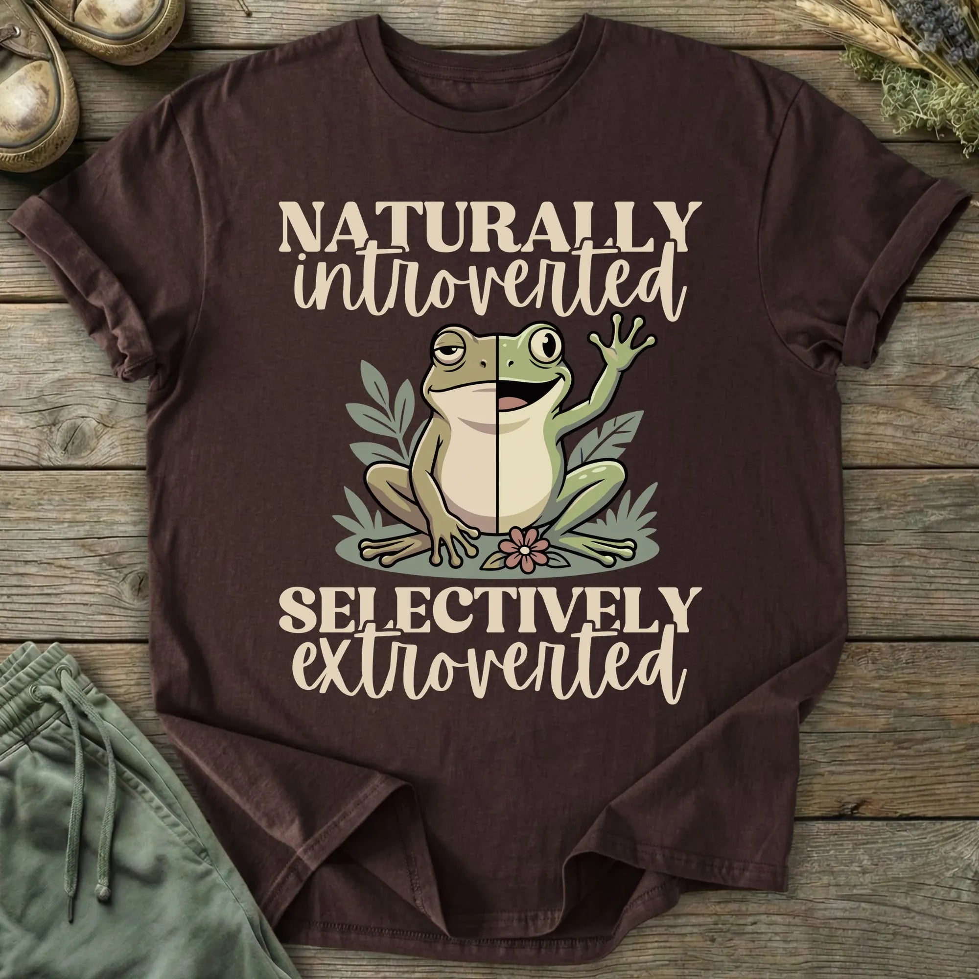 Printify T-Shirt Naturally Introverted Selectively Extroverted T-Shirt