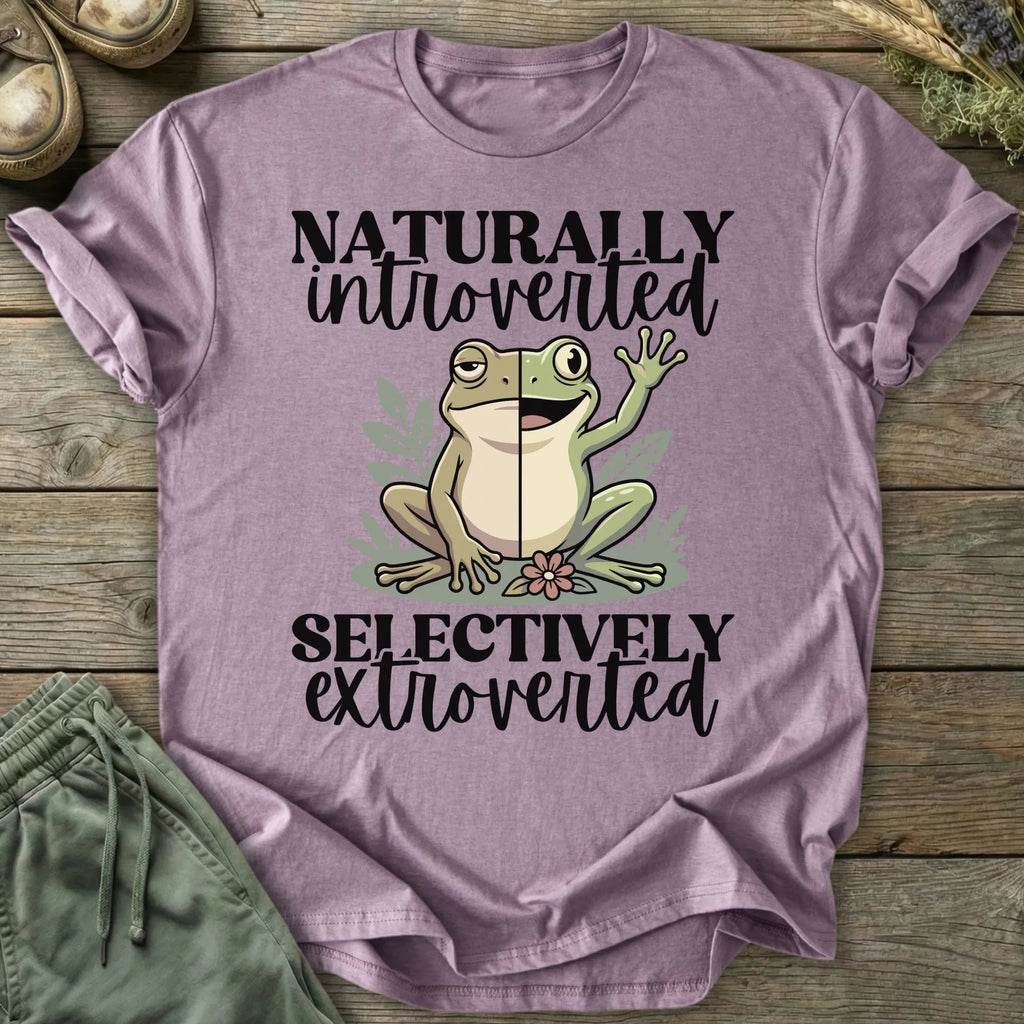 Printify T-Shirt Naturally Introverted Selectively Extroverted T-Shirt